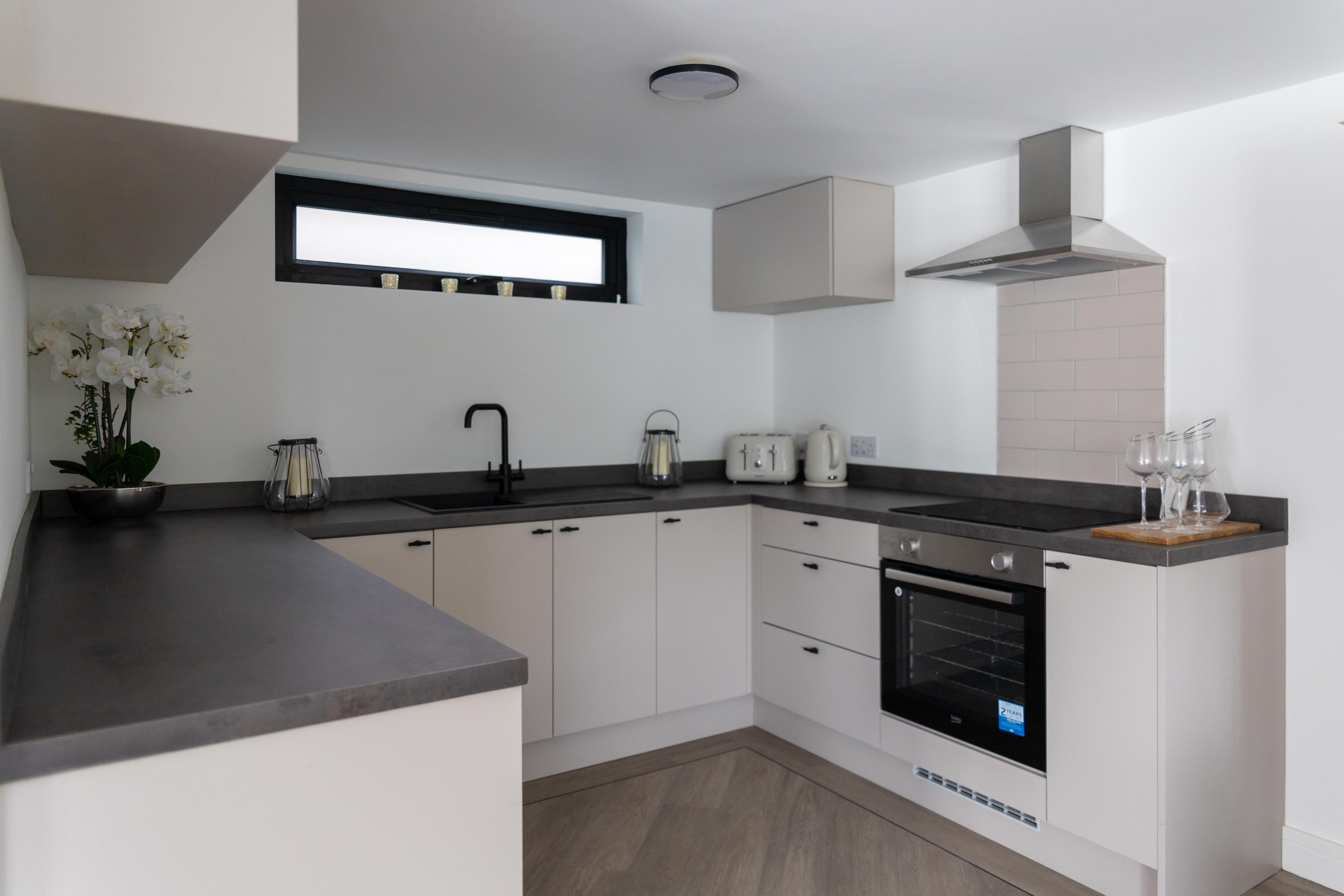 Poolside villa kitchen facilities